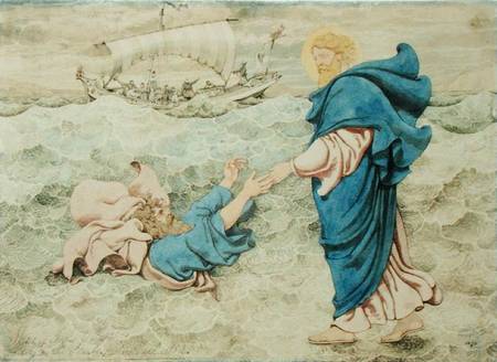 Sketch of Christ Walking on Water od Richard Dadd