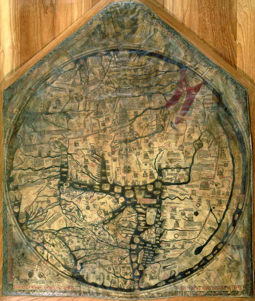 Mappa Mundi, c.1290 (vellum) od Richard of Haldingham