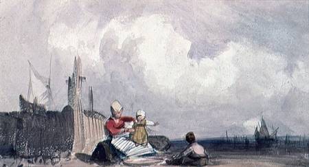 Fisherfolk on the Beach od Richard Parkes Bonington