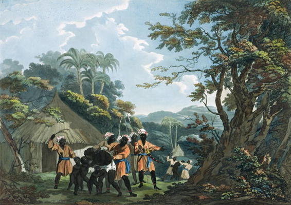 'A View taken near Bain, on the coast of Guinea in Affrica', engraved by Catherine Prestell, publish od Richard Westall