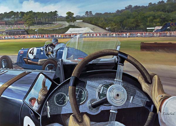 Brooklands - From the Hot Seat (w/c and gouache on paper)  od Richard  Wheatland
