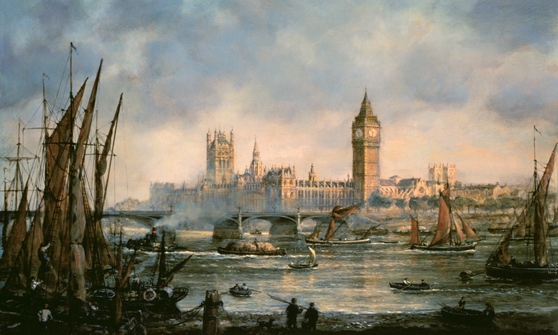 The Houses of Parliament and Westminster Bridge  od Richard  Willis