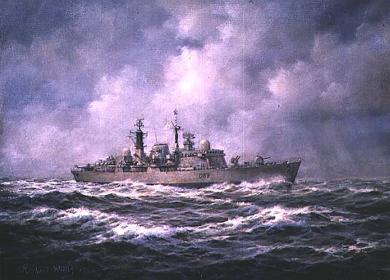 H.M.S. "Exeter" at Sea, 1990 od Richard  Willis