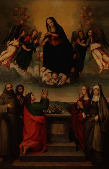 The Virgin of the Sacred Girdle with SS. Thomas, Francis, John the Baptist, Ursula and Elizabeth of od Ridolfo Ghirlandaio