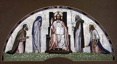 Christ Enthroned with SS. Peter, Joseph, Edward and the Virgin Mary od Robert Anning Bell