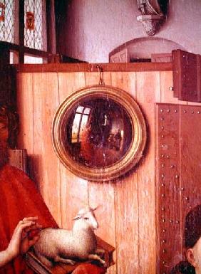 St. John the Baptist and the Donor, Heinrich Von Werl, from the Werl Altarpiece, detail of the mirro