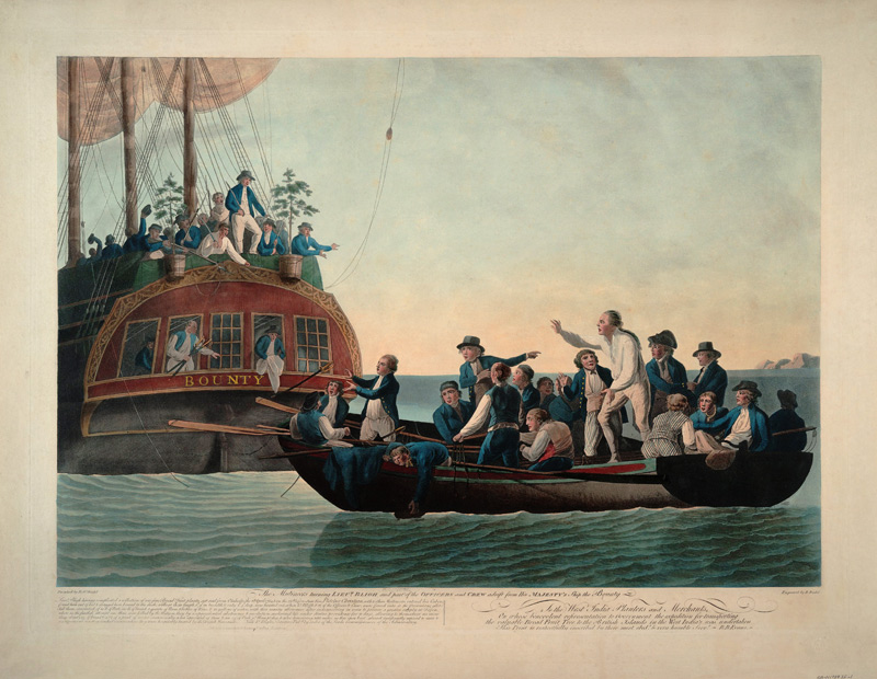 The Mutiny on the Bounty on 28 April 1789 od Robert Dodd