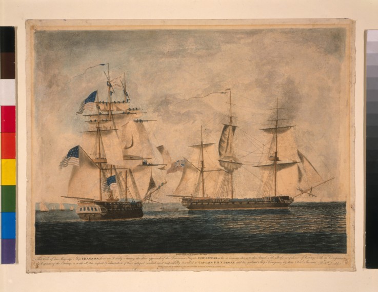 HMS Shannon captures USS Chesapeake, 1 June 1813 od Robert Dodd