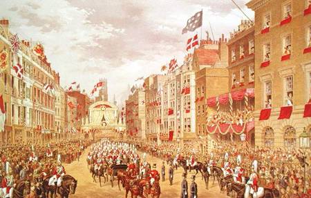 Wedding Procession of Edward, Prince of Wales and Princess Alexandra Driving through the City at Tem od Robert Dudley