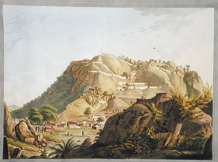 South-western view of Ootra-Durgum, illustration from 'Twelve Views of Mysore, the Country of Tippoo od Robert H. Colebrooke