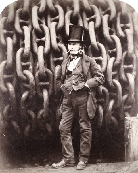 Isambard Kingdom Brunel, standing in front of the launching chains of the ''Great Eastern'', 1857 (b od Robert Howlett