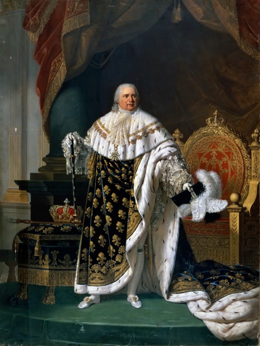 Portrait of Louis XVIII (1755-1824) in coronation robes od Robert Lefevre
