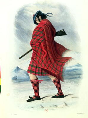 Scotsman in Highland Dress, engraved by W. Kinnebrock (colour litho) od Robert Ronald McIan