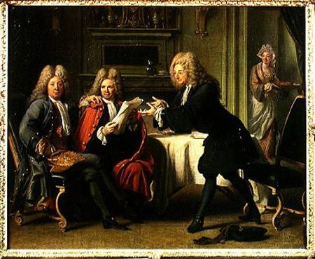 Bodin, the King's Doctor, in the Company of Dufresny and Crebillon at the House in Auteuil od Robert Tournieres