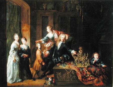 Portrait of Nicolas de Launay (1646-1727) and his Family od Robert Tournieres