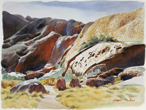 Aspects of Uluru (Ayers Rock), Australia (w/c)  od Robert  Tyndall