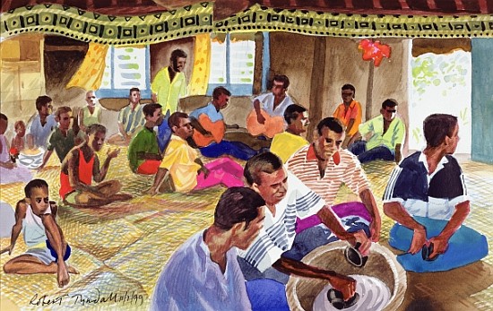 Kava Drinking Ceremony, Fiji, 1999 (w/c on paper)  od Robert  Tyndall