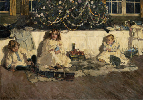 Kinder unter dem Weihnachtsbaum od Robert Weise