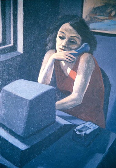 Phone Call (oil on canvas)  od Robert Burkall  Marsh