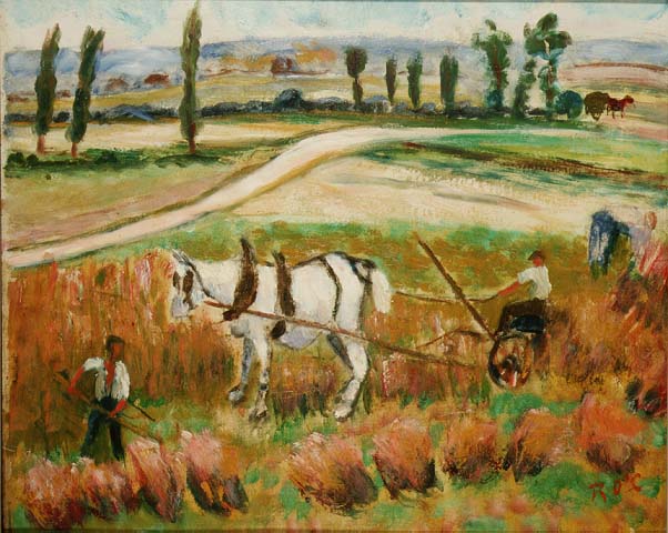 Harvesting with a White Horse (oil on board)  od Roderic O'Conor
