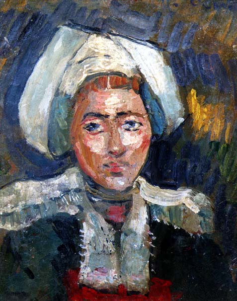 Head of a Breton Woman (oil on panel)  od Roderic O'Conor