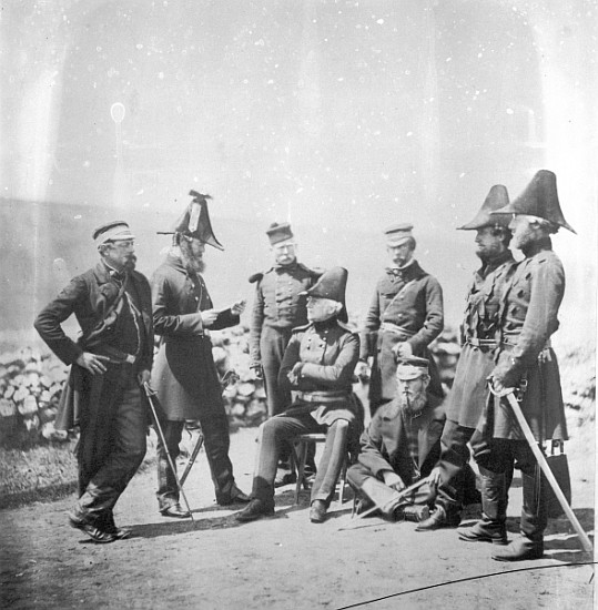 Lieutenant General Sir George Brown G.C.B and officers of his staff, c.1855 od Roger Fenton