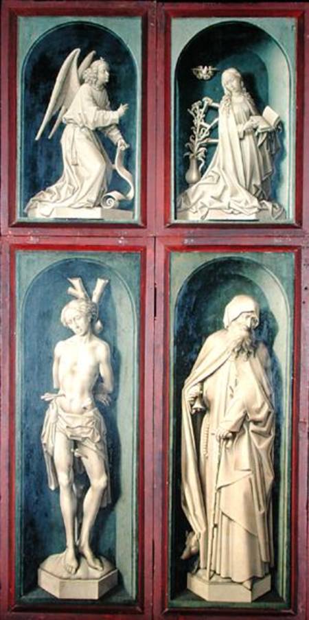 The Annunciation, St. Sebastian and St. Anthony the Great, panels from the reverse of the Last Judge od Rogier van der Weyden