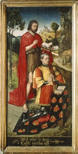 Left panel, from the main altar polyptych, depicting Michel de Changy od Rogier van der Weyden