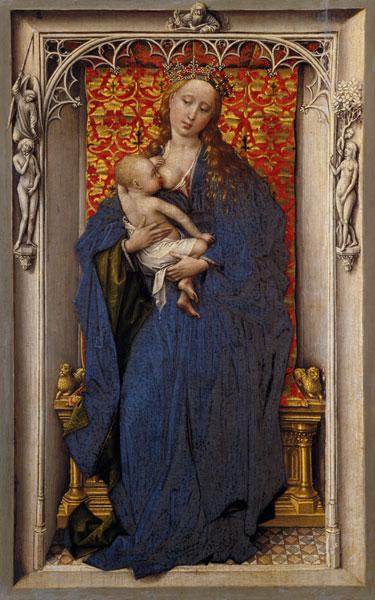 Maria with the child at the chest. Panel of a Diptychons.