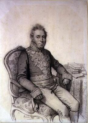 Portrait of an Officer of the Legion d'Honneur, 1842 (pencil on paper) od Romain Cazes