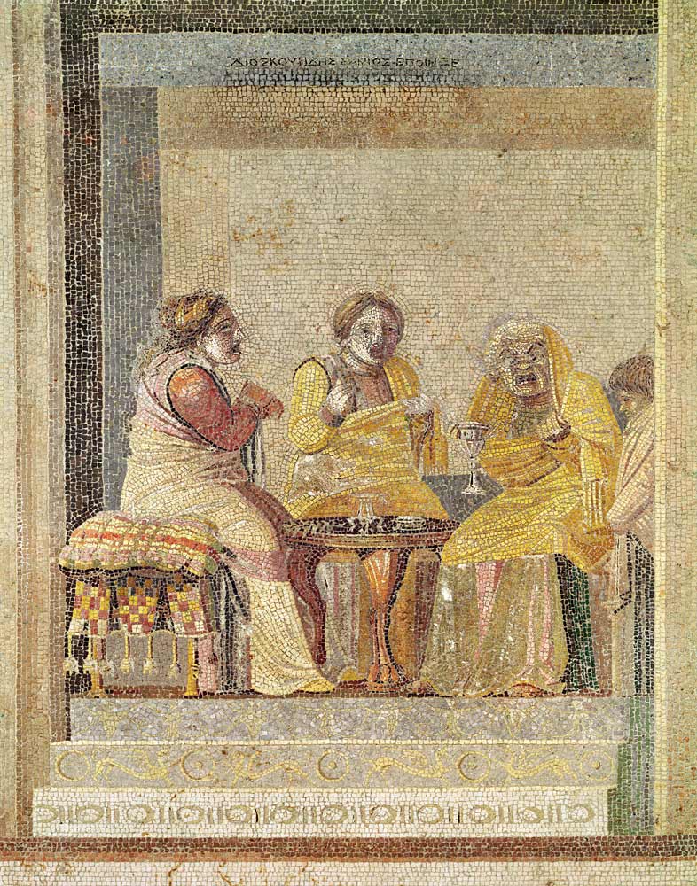 A magical consultation, from Villa di Cicerone, Pompeii (mosaic) od Roman