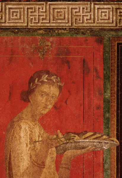 Detail of the Initiate, from the Catechism Scene, North Wall, Oecus 5 od Roman