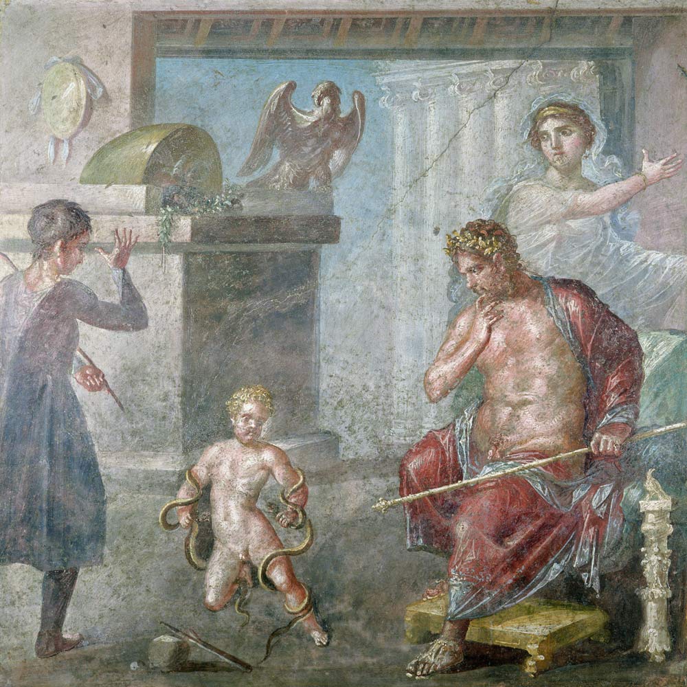 Hercules strangling the serpents as a child, Casa dei Vettii od Roman