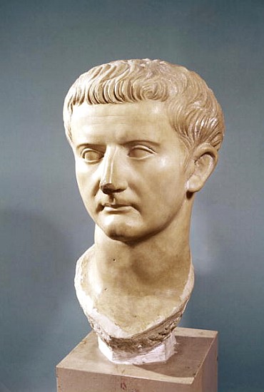 Head of the Emperor Tiberius (42 BC-37 AD) (marble) od Roman