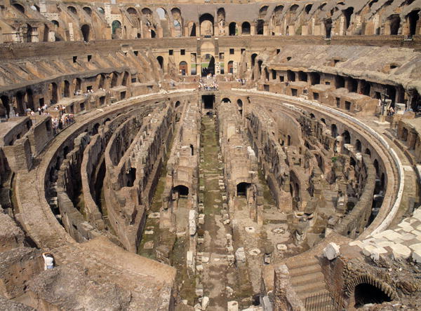 Interior of the Colosseum, built c.70-80 AD (photo)  od Roman