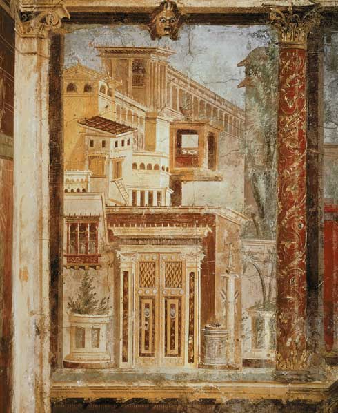 Panel from Cubiculum from the bedroom of the villa of P Fannius at Boscoreale, Pompeii od Roman