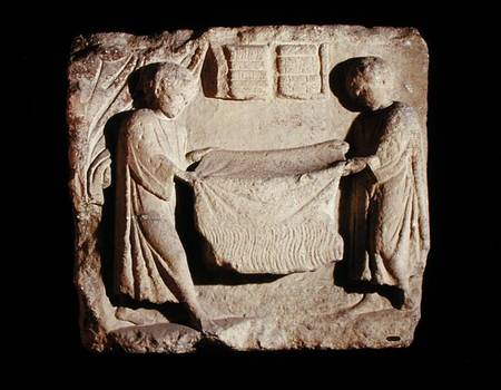 Relief depicting a draper in his shop od Roman
