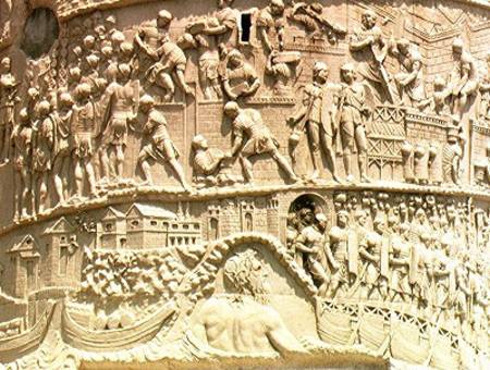 The Roman army crossing the Danube, detail from Trajan's Column od Roman