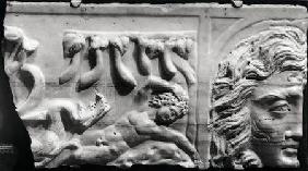Relief depicting Jonah and the Whale, from the catacomb of St. Priscilla, Rome