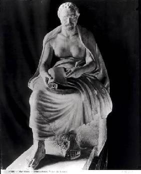 Seated Philosopher, the head thought to be Demosthenes (384-322 BC) (added later) from villa Montalt