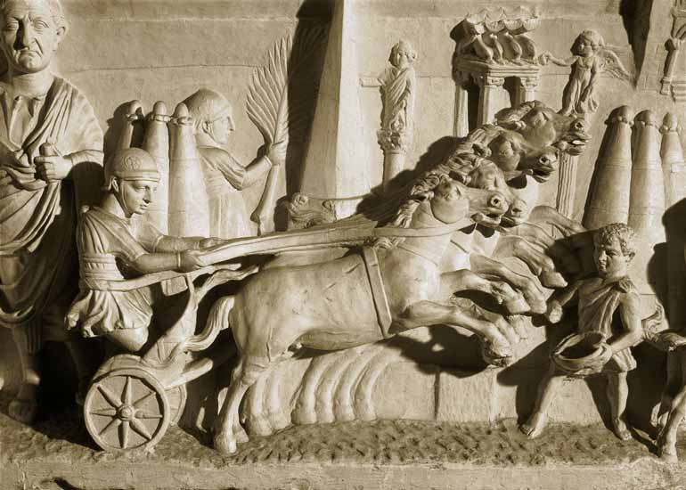 Relief depicting a chariot race od Roman