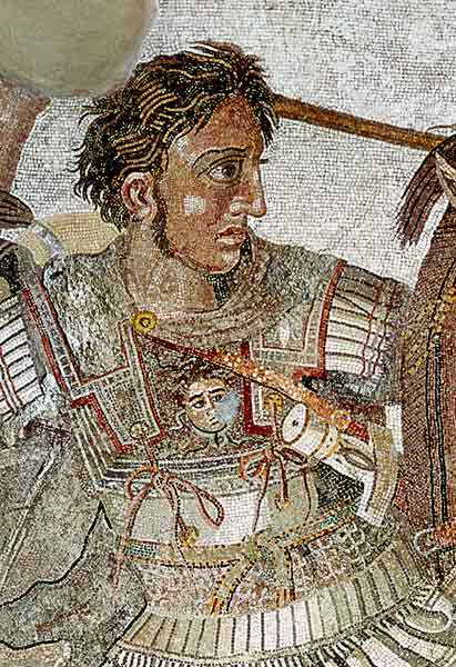 Alexander the Great (356-323 BC) from 'The Alexander Mosaic', depicting the Battle of Issus between od Roman