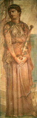 Medea contemplating the murder of her sons, from Herculaneum (fresco) od Roman 1st century AD
