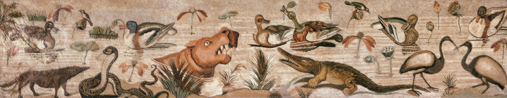 Nile Scene, from the Casa del Fauno (House of the Faun) Pompeii (mosaic) od Roman 1st century BC