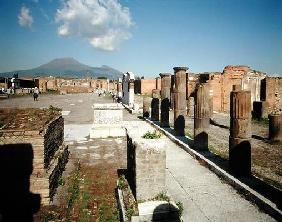 View of the Forum with Vesuvius in the background (photo)