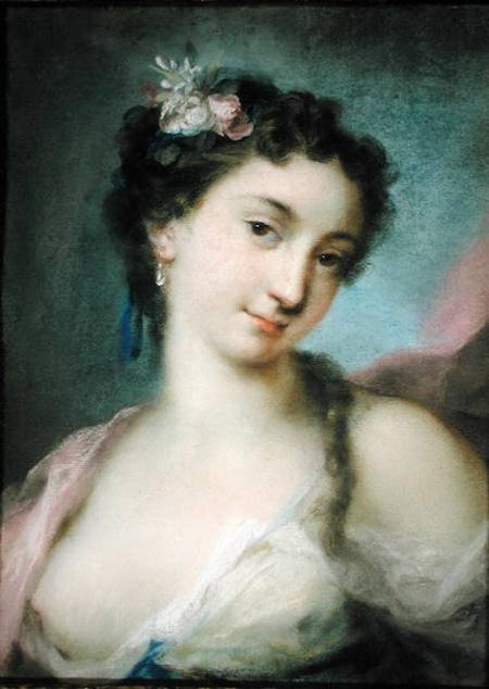 Portrait of a Lady as Flora od Rosalba Giovanna Carriera