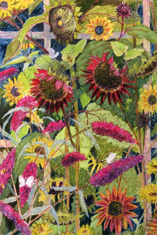 Flowers of the Sun (oil & pastel on paper)  od Rosalie  Bullock