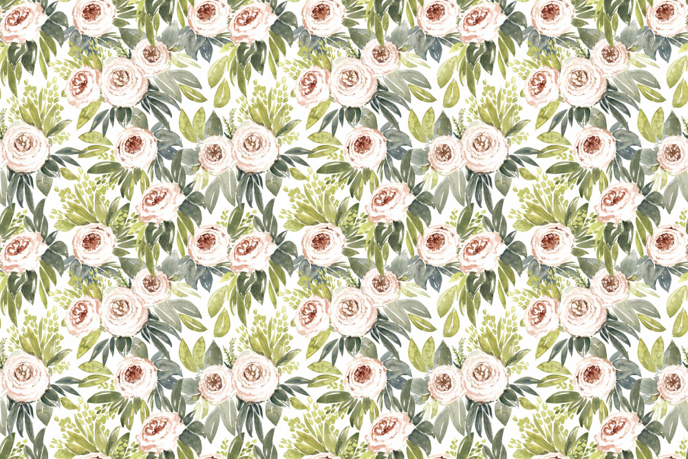 Ananada watercolor botanical pattern od Rosana Laiz Blursbyai