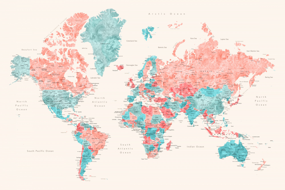 Mapa světa, Charlotte od Rosana Laiz Blursbyai