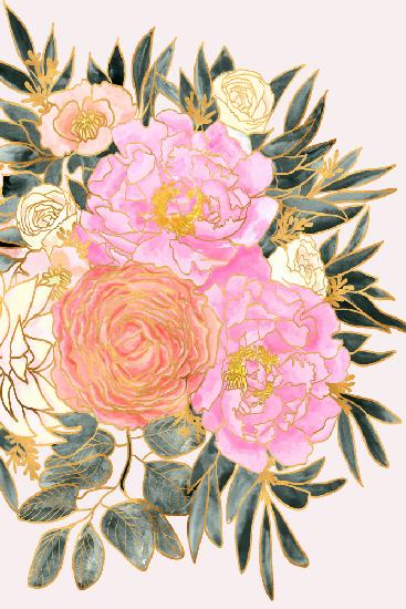 Nanette floral art in pastels